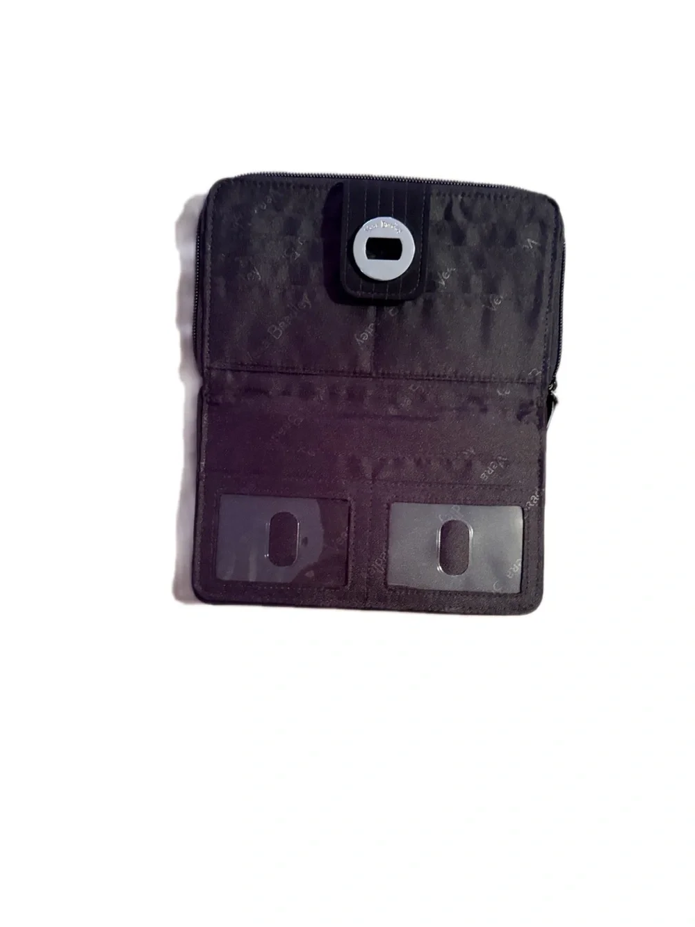 Vera Bradley Classic Black Turnlock Quilted Travel Wallet, RFID Protection,l - Picture 5 of 8